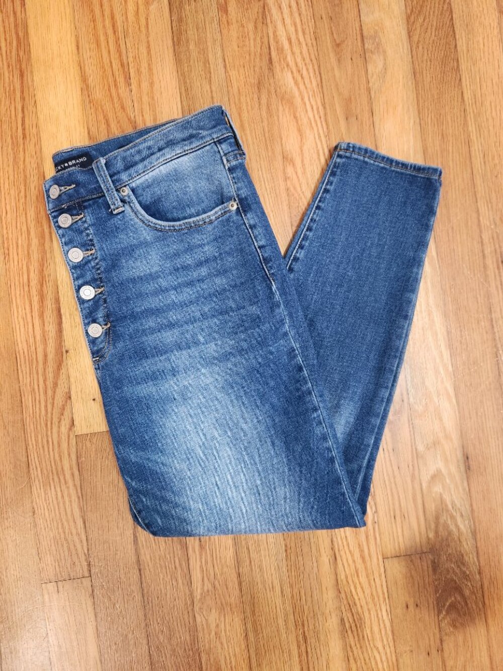 Lucky Brand Bridgette High Rise Skinny Jeans 12/31 Ankle Button Fly